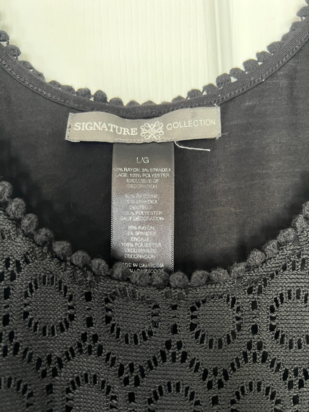 2/$20 Black Sleeveless Midi Dress with Crochet Yoke - Picture 2 of 4